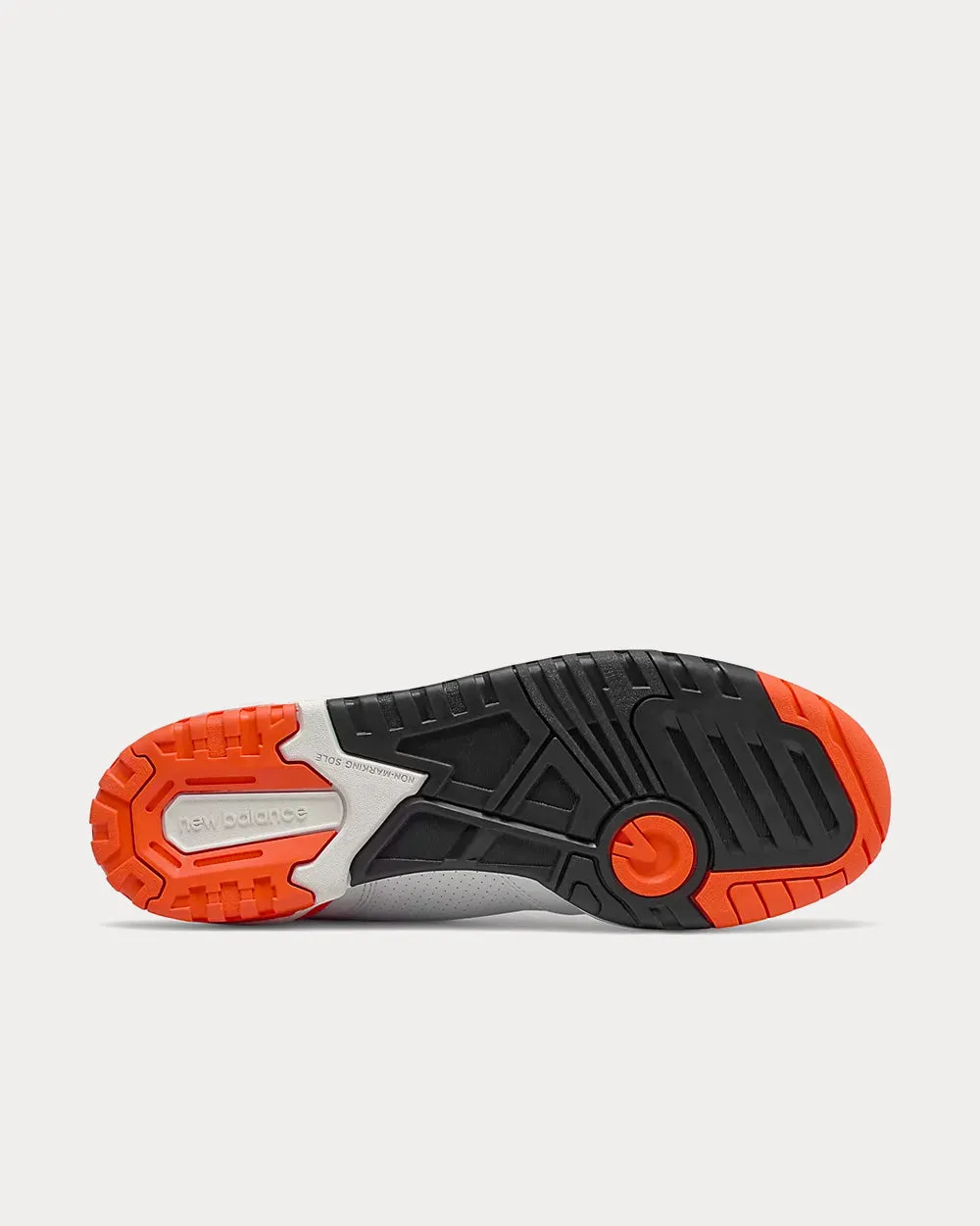 550 White with Varsity Orange Low Top Sneakers