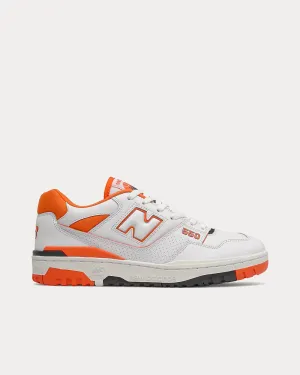 550 White with Varsity Orange Low Top Sneakers