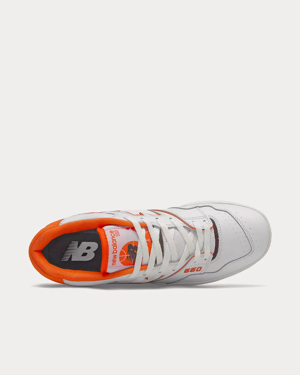 550 White with Varsity Orange Low Top Sneakers