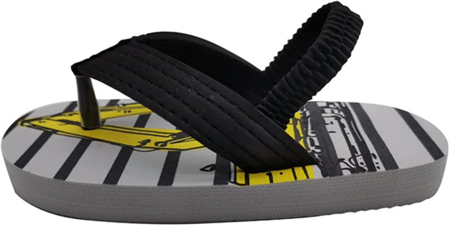 & Toddler Summer Shoes Boys Flip Elastic Strap Beach Girls with Adjustable for Kids Flip Flops Girls (Grey, 15-18Months)