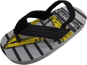 & Toddler Summer Shoes Boys Flip Elastic Strap Beach Girls with Adjustable for Kids Flip Flops Girls (Grey, 15-18Months)