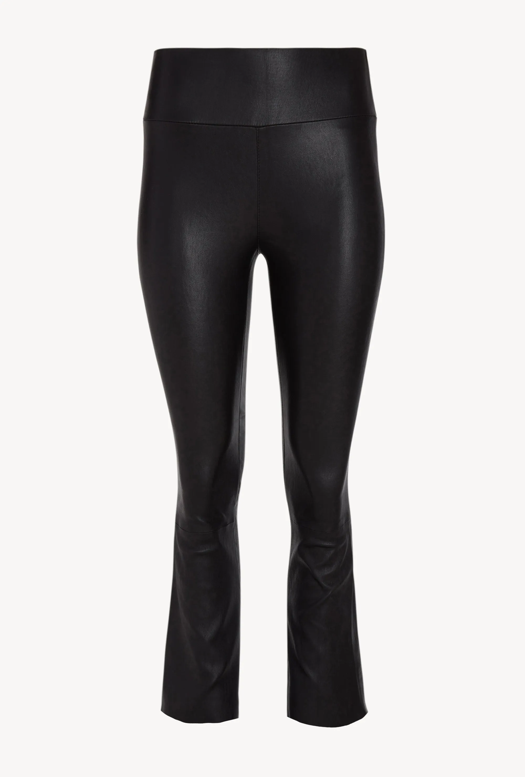 Black Leather Crop Flare