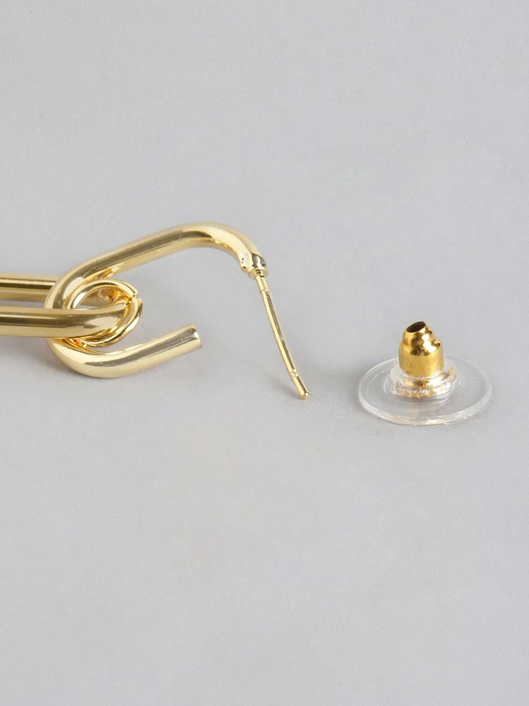 Blueberry gold plated stone embellished drop earring
