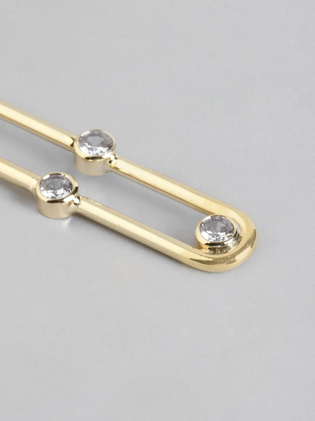 Blueberry gold plated stone embellished drop earring