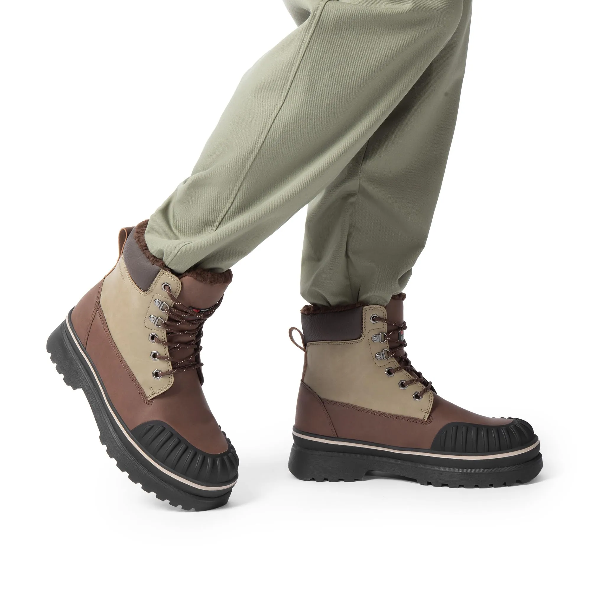 Bruno Marc Men's Snow Winter Insulated Waterproof Outdoor Boots,Size 10,Brown,SBSB2401M