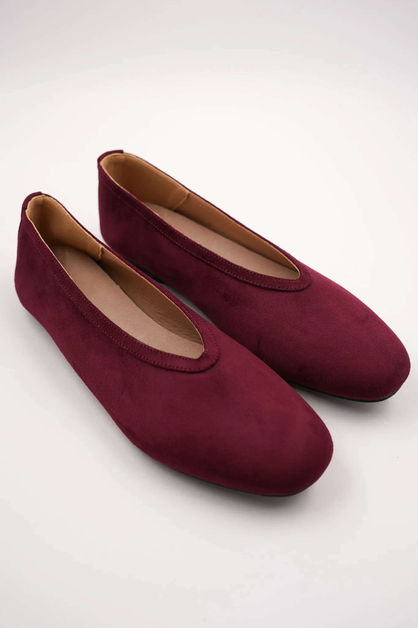Burgundy Ballet Pumps.