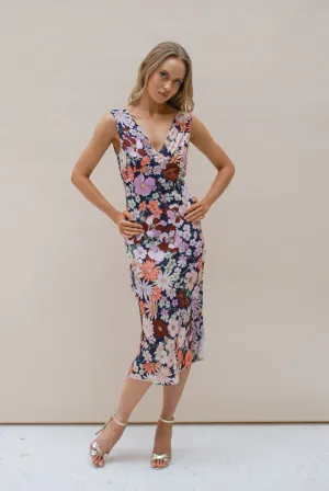 Clara V-Neck Dress in Dark Romance