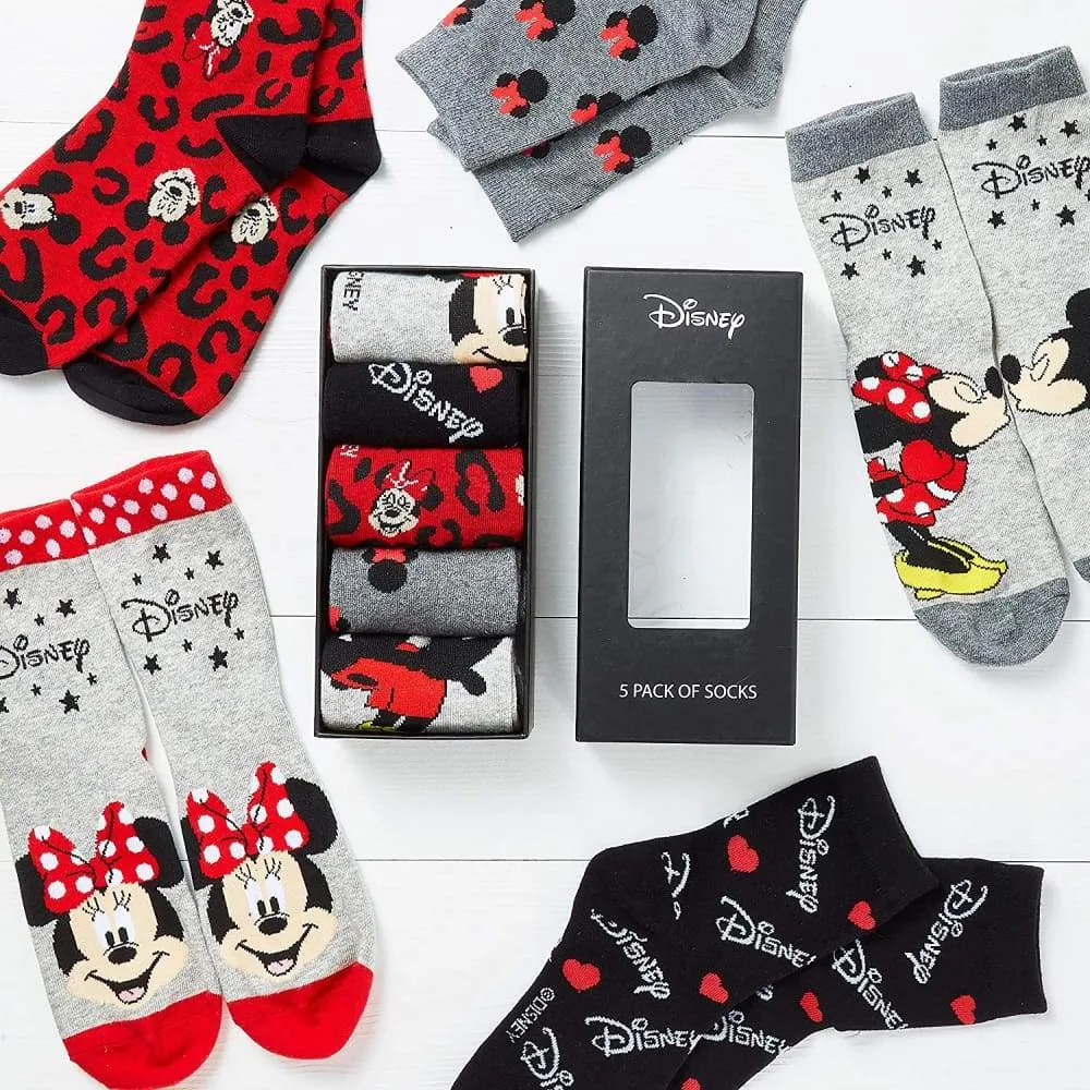 Disney Stitch Womens Calf Length Socks for Women Teenagers Soft Stretchy Socks Pack of 5 - Gifts for Women