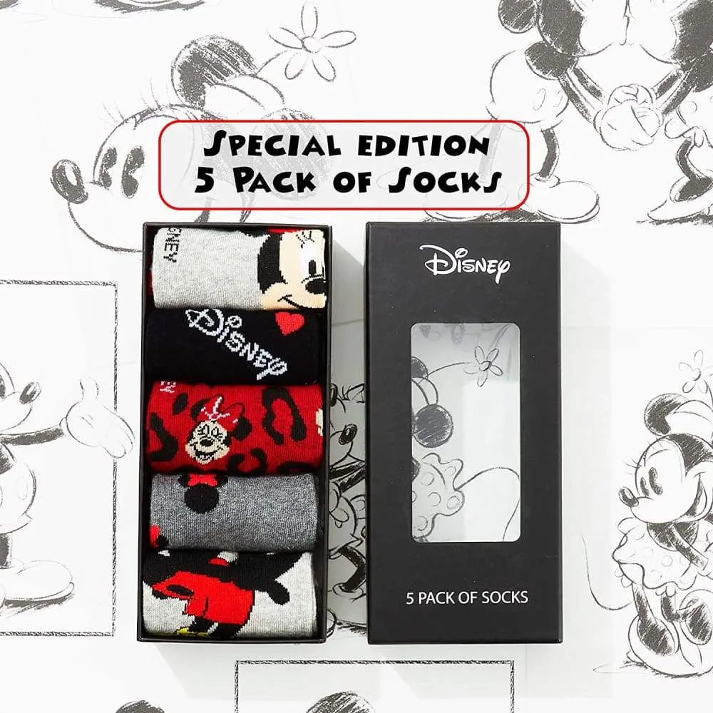 Disney Stitch Womens Calf Length Socks for Women Teenagers Soft Stretchy Socks Pack of 5 - Gifts for Women