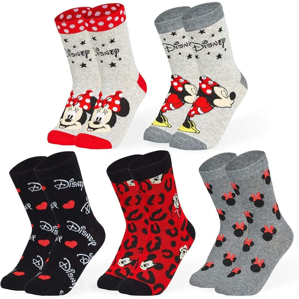 Disney Stitch Womens Calf Length Socks for Women Teenagers Soft Stretchy Socks Pack of 5 - Gifts for Women