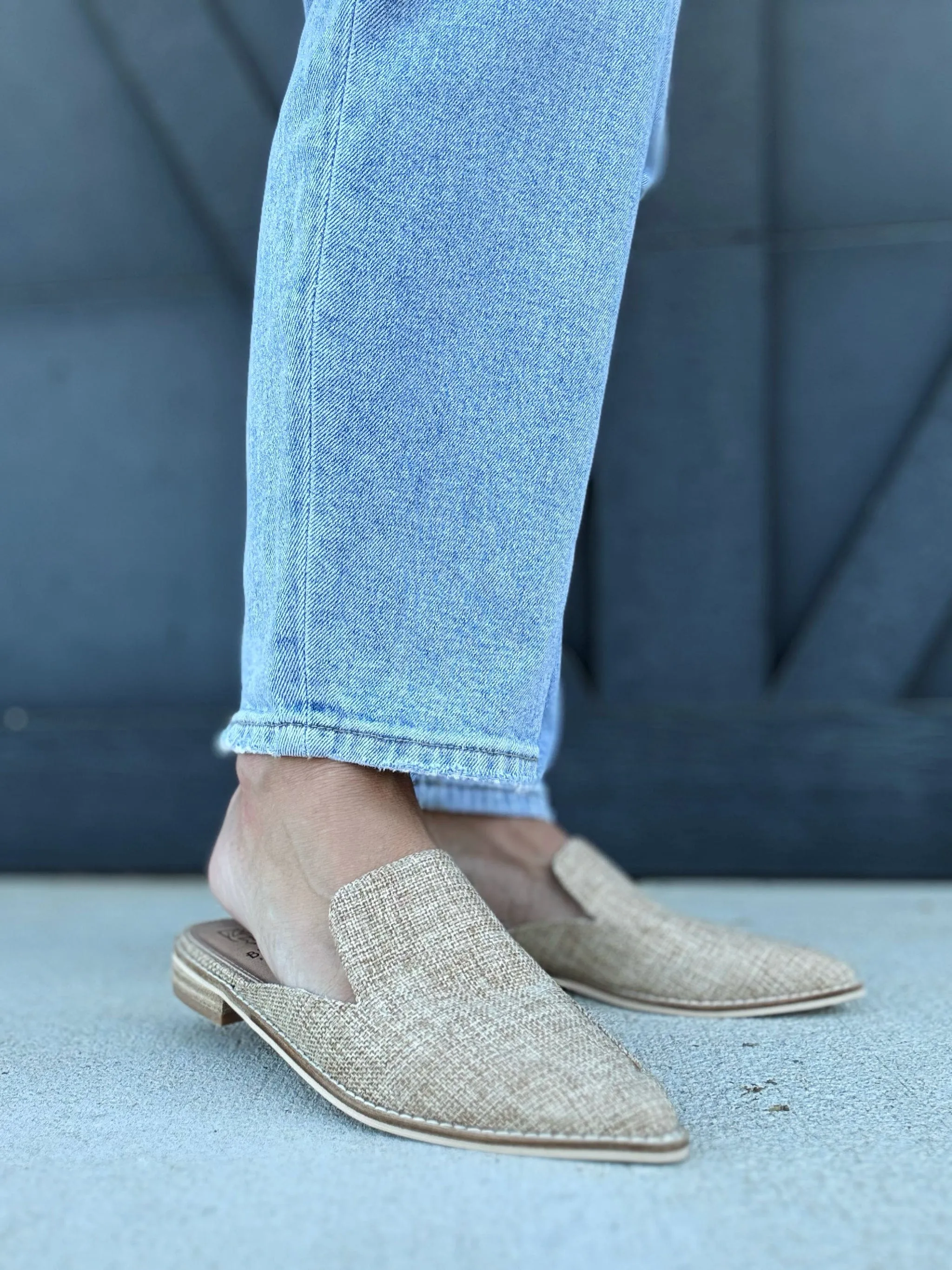 Flat Woven Slip On in Taupe