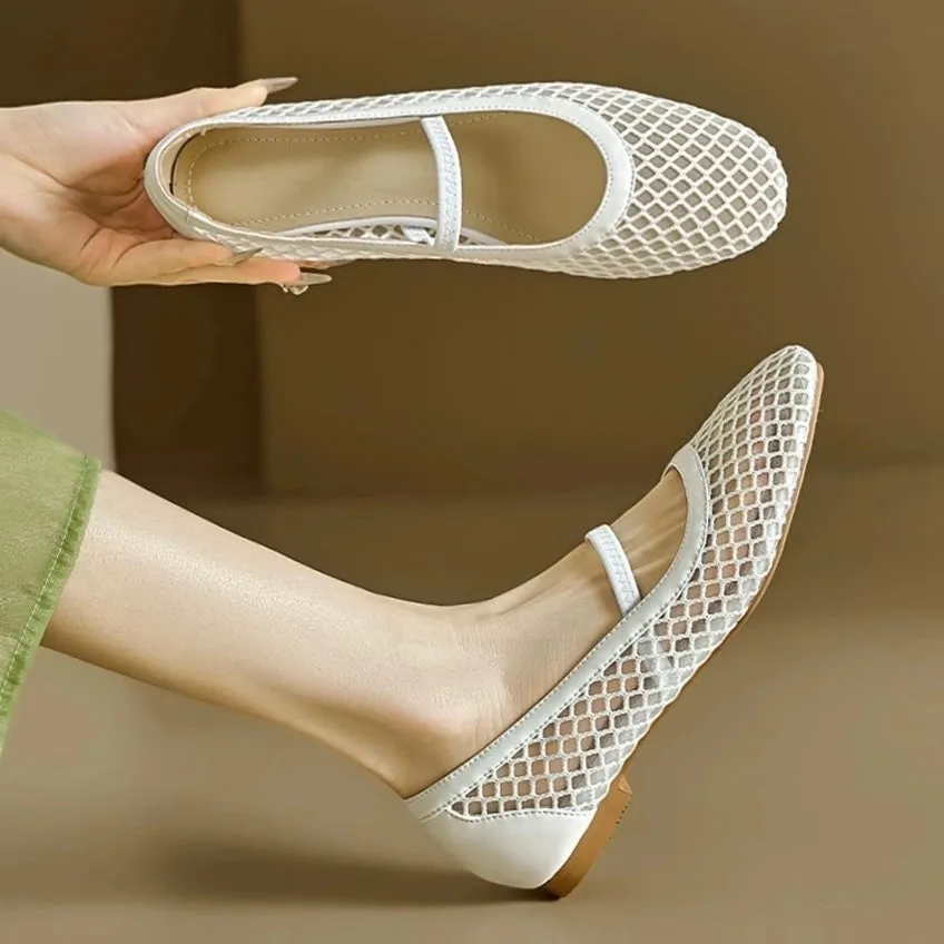 Giacomo Premium Leather & Mesh Flats