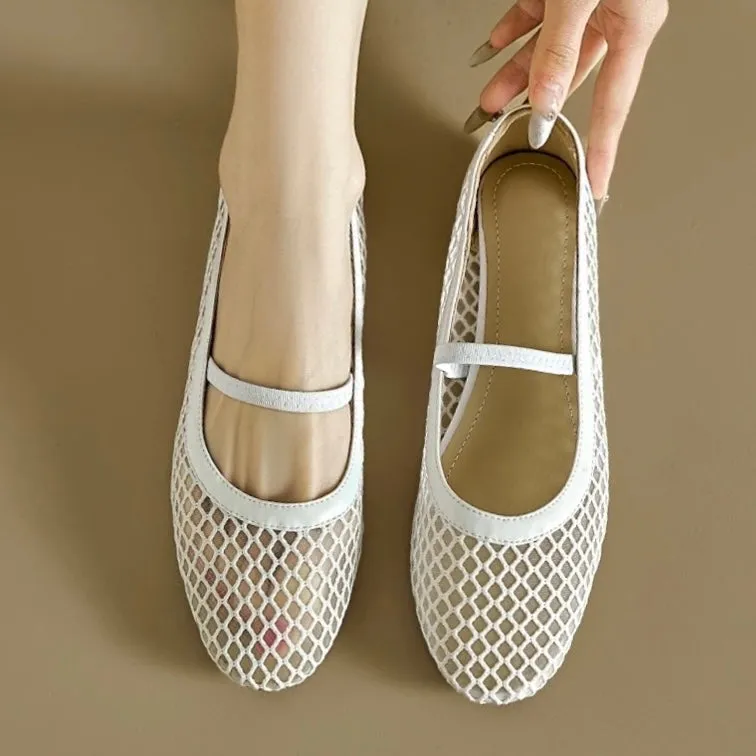 Giacomo Premium Leather & Mesh Flats
