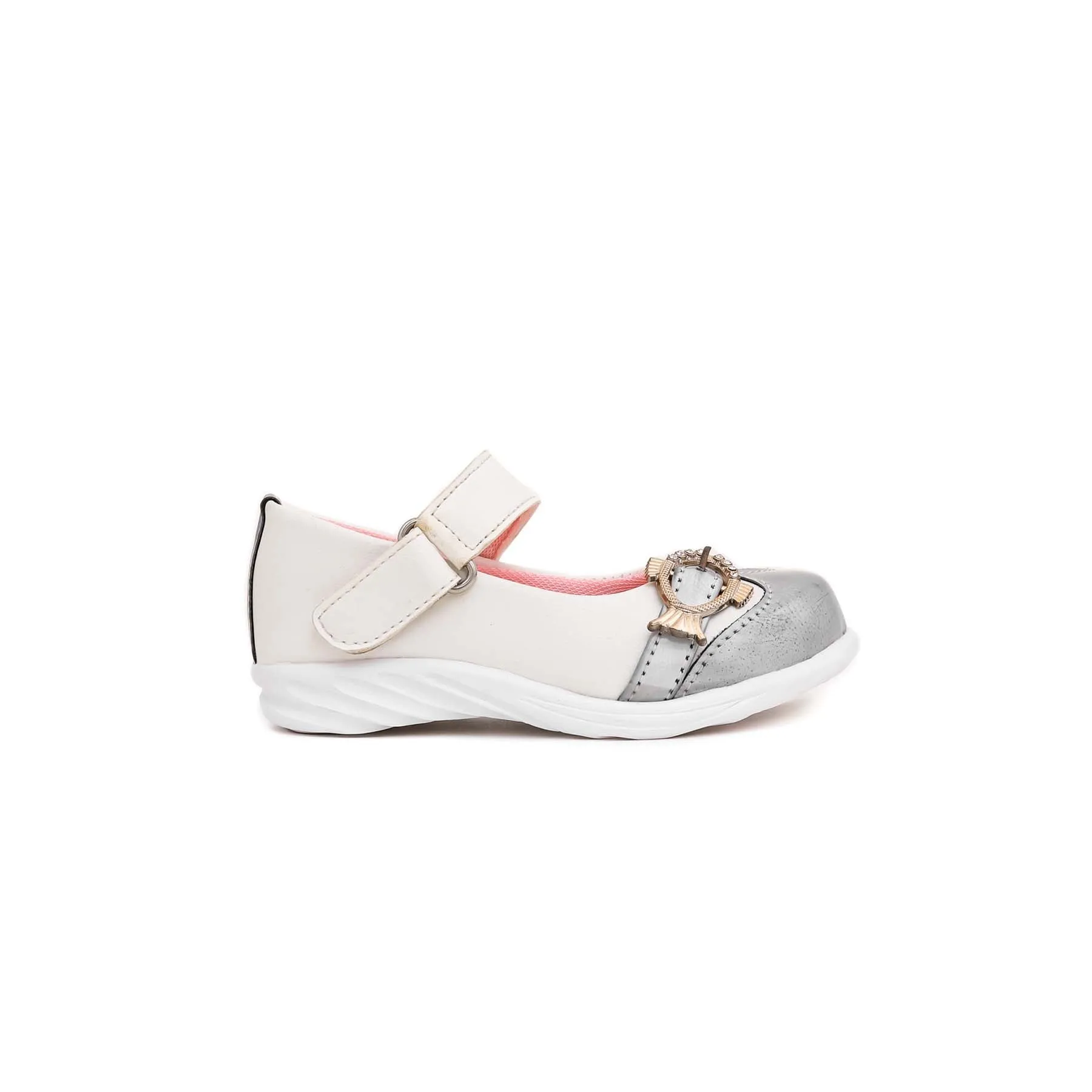 Girls White Casual Pumps KD0579