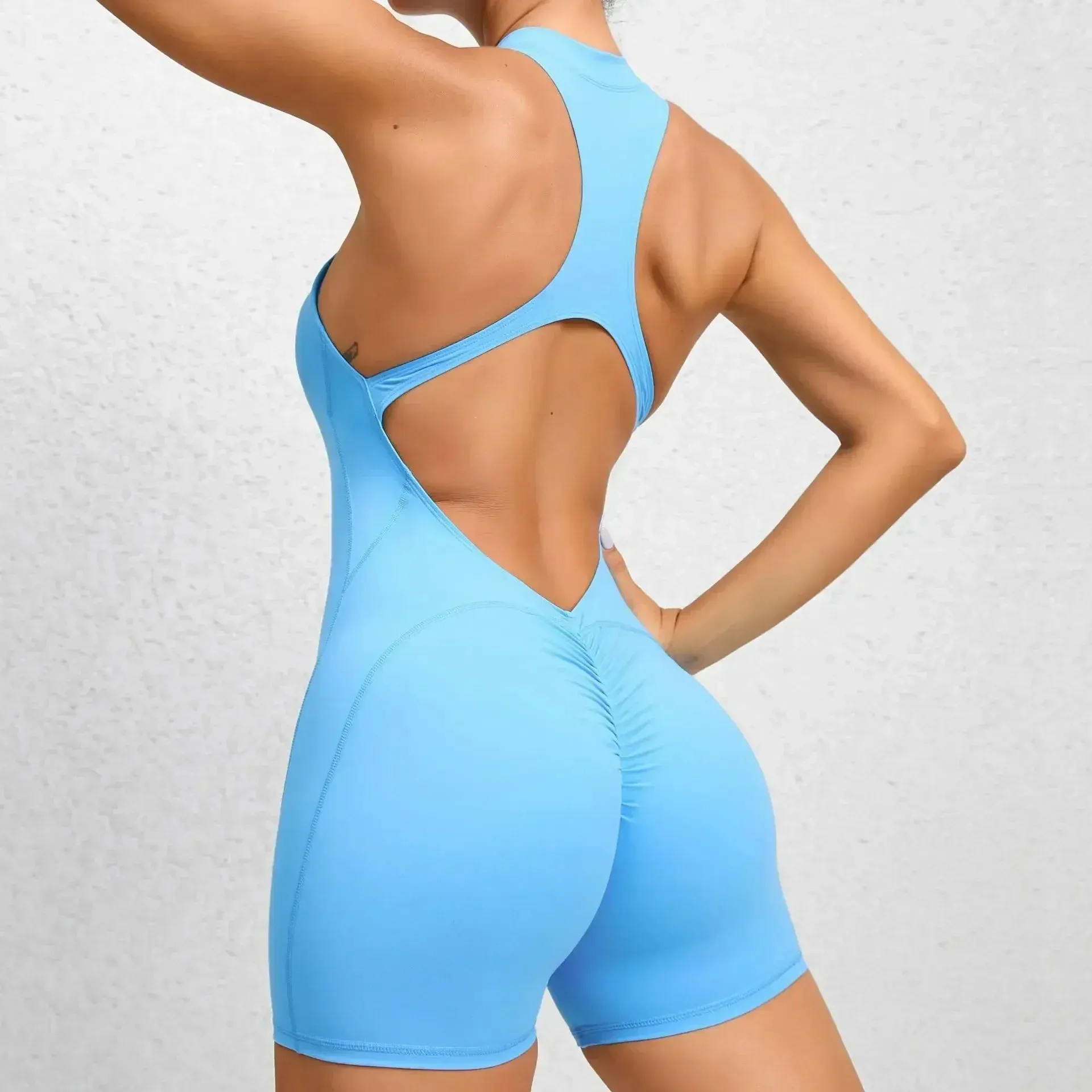 Hollow Backless Short Jumpsuit
