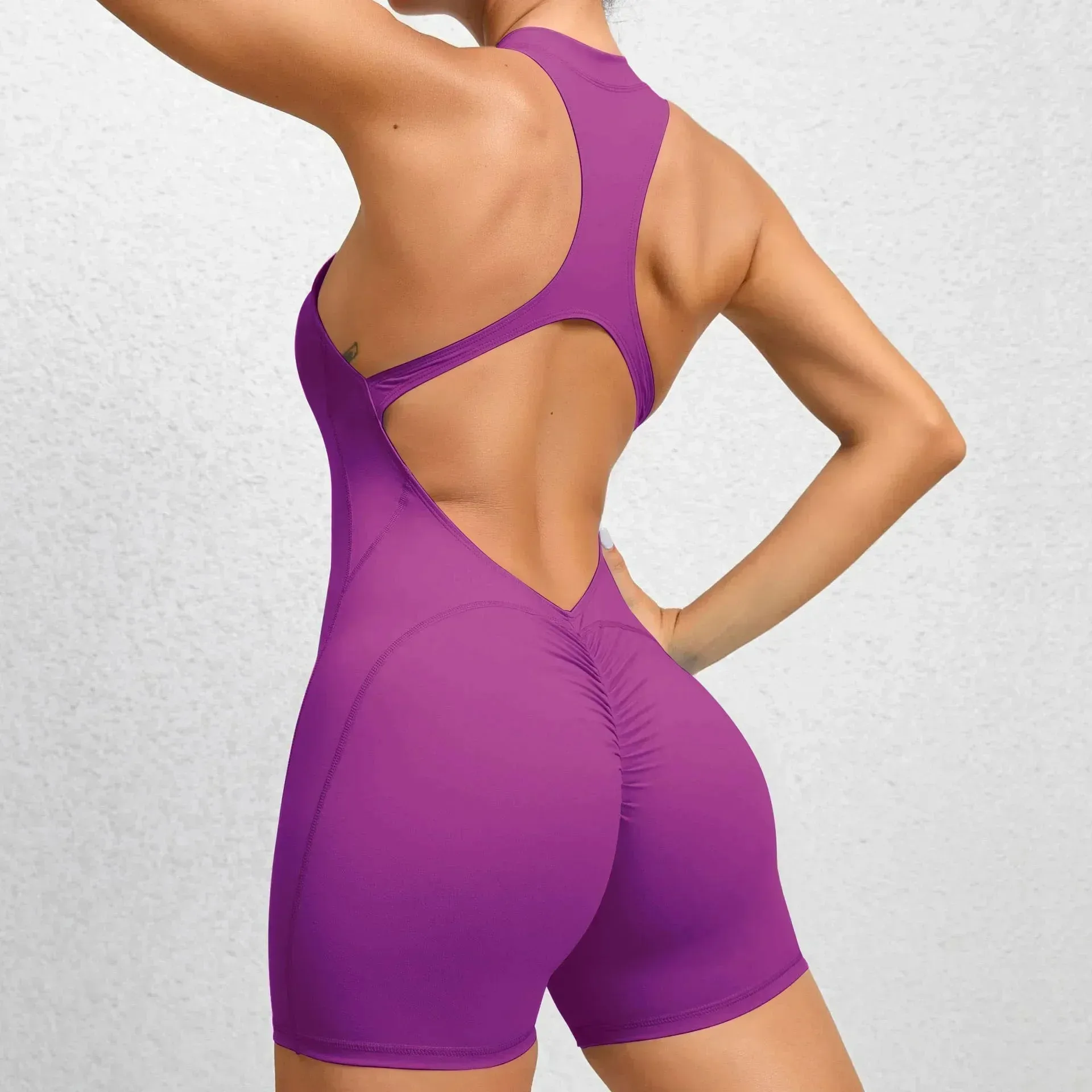 Hollow Backless Short Jumpsuit