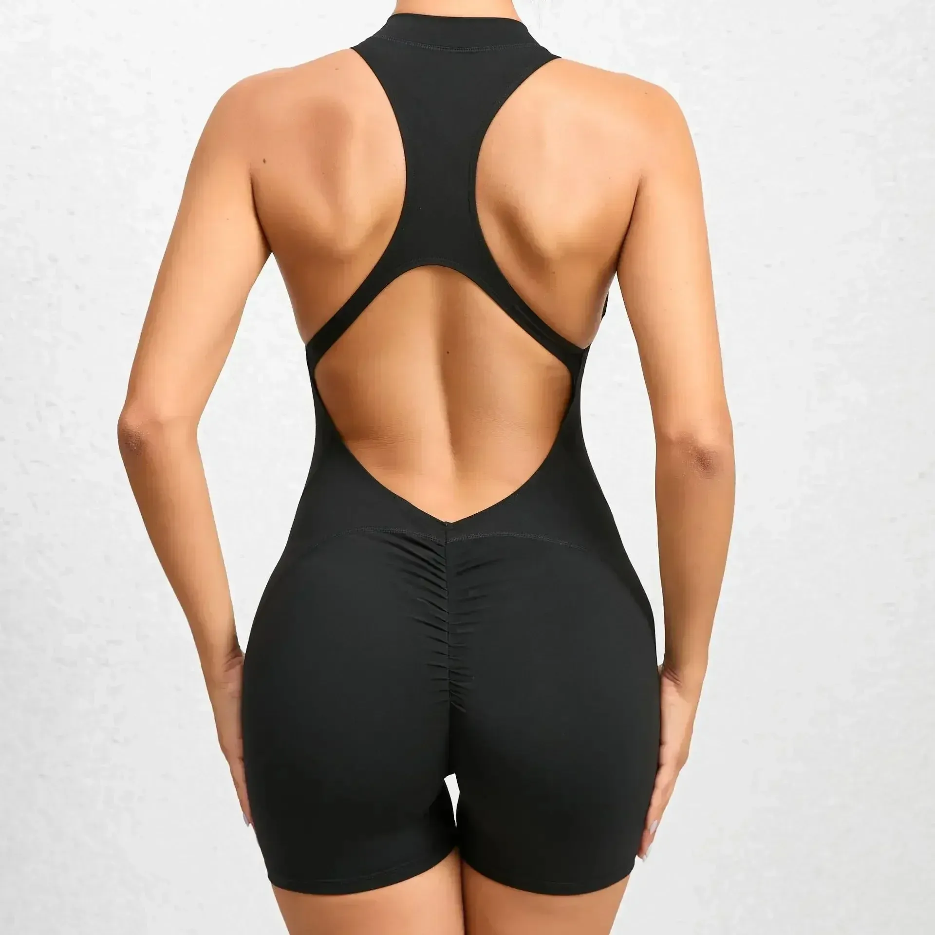 Hollow Backless Short Jumpsuit