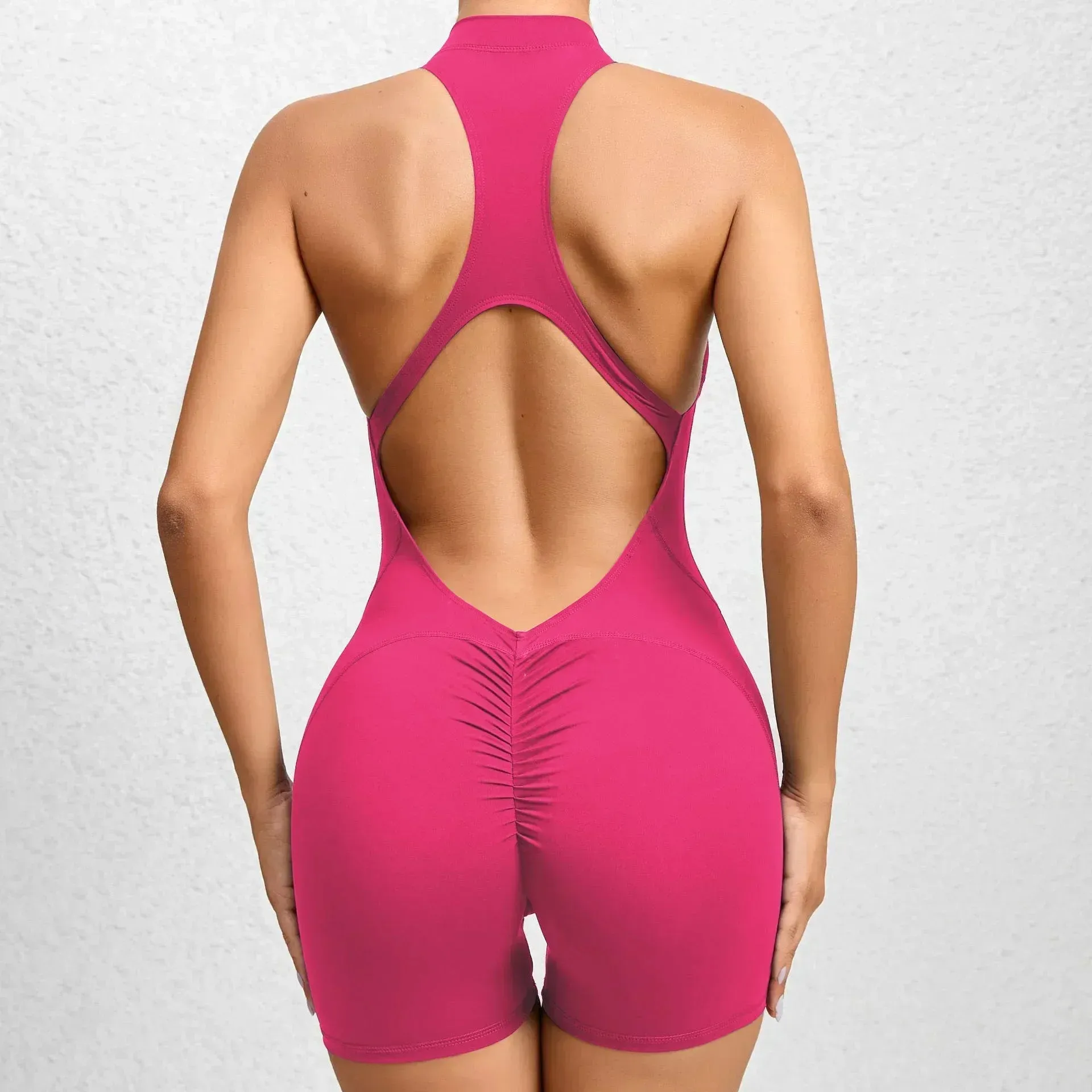Hollow Backless Short Jumpsuit