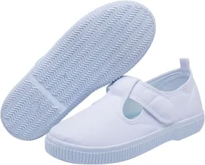 Kid's Classic Slip On Canvas Shoes Girls Boys White Sneaker Tennis Shoes Light Weight Comfortable Causal Shoes