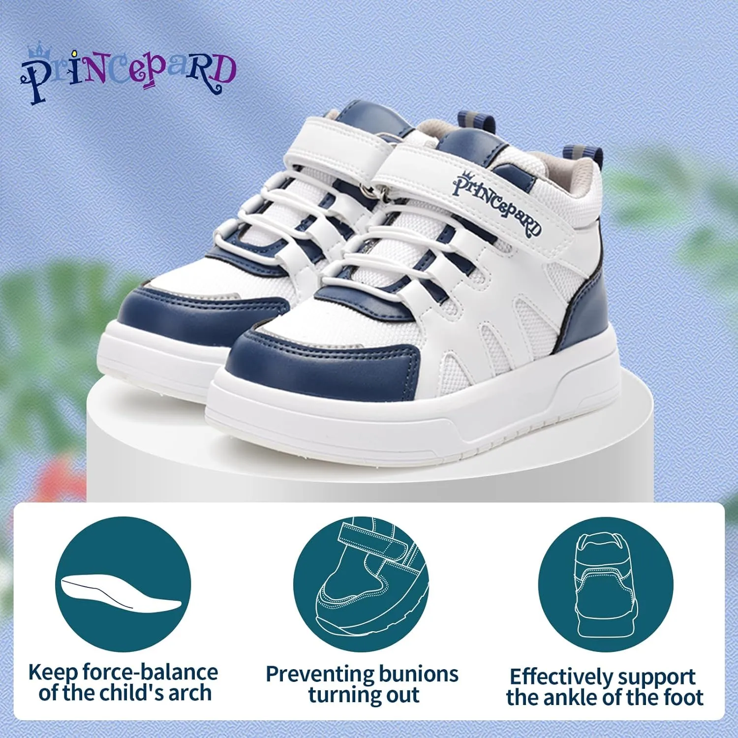 Kids Orthopedic Shoes with Ankle and Arch Support,Mesh Breathable Thick Sole Sneakers