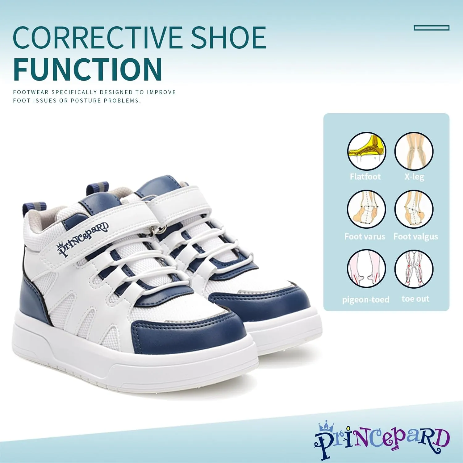 Kids Orthopedic Shoes with Ankle and Arch Support,Mesh Breathable Thick Sole Sneakers