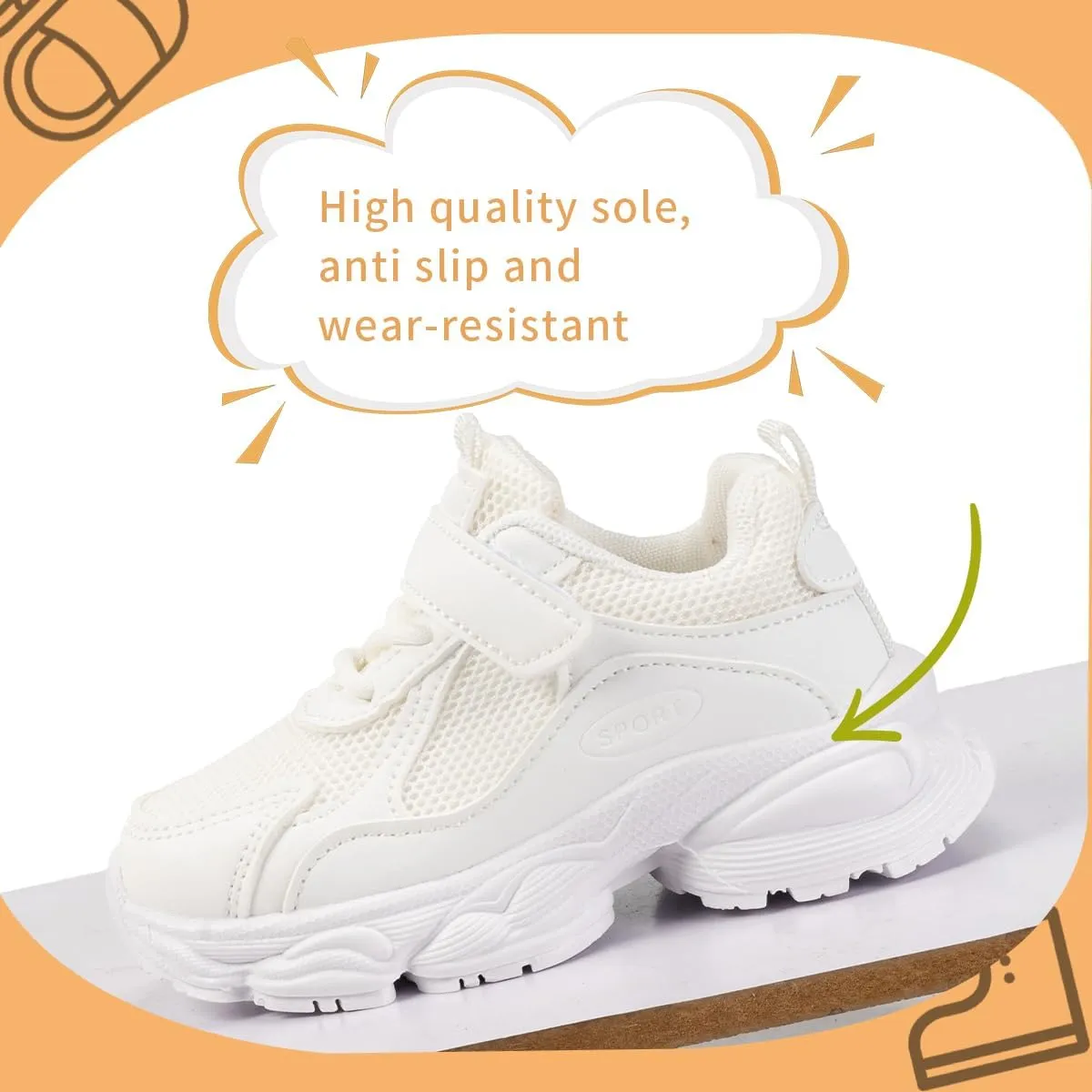 Kids' Slip-On Knit Sneakers  Lightweight Breathable Running Shoes with Thick Sole and Anti-Slip Grip for Boys and Girls