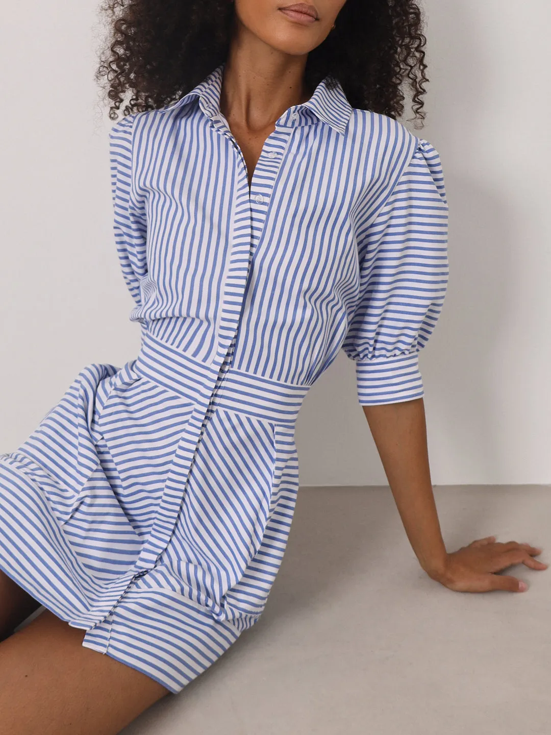 Levante Stripe Dress | Blue & White