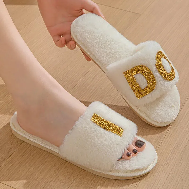Luxury Pearl Rhinestone Bride Slippers