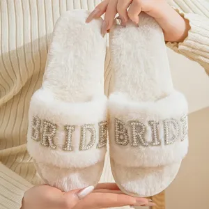 Luxury Pearl Rhinestone Bride Slippers