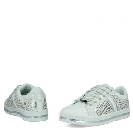 MB 21310 White & Silver Sneakers