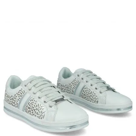 MB 21310 White & Silver Sneakers
