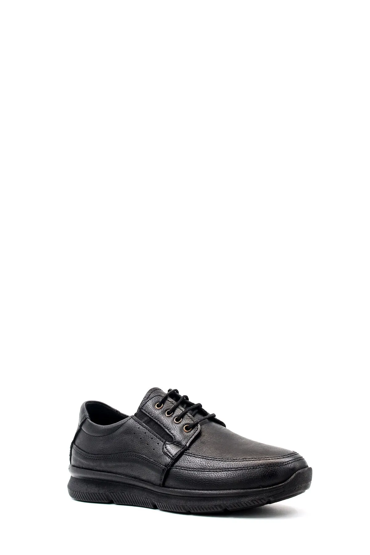 Men's Black Leather Casual Shoes-Wessi