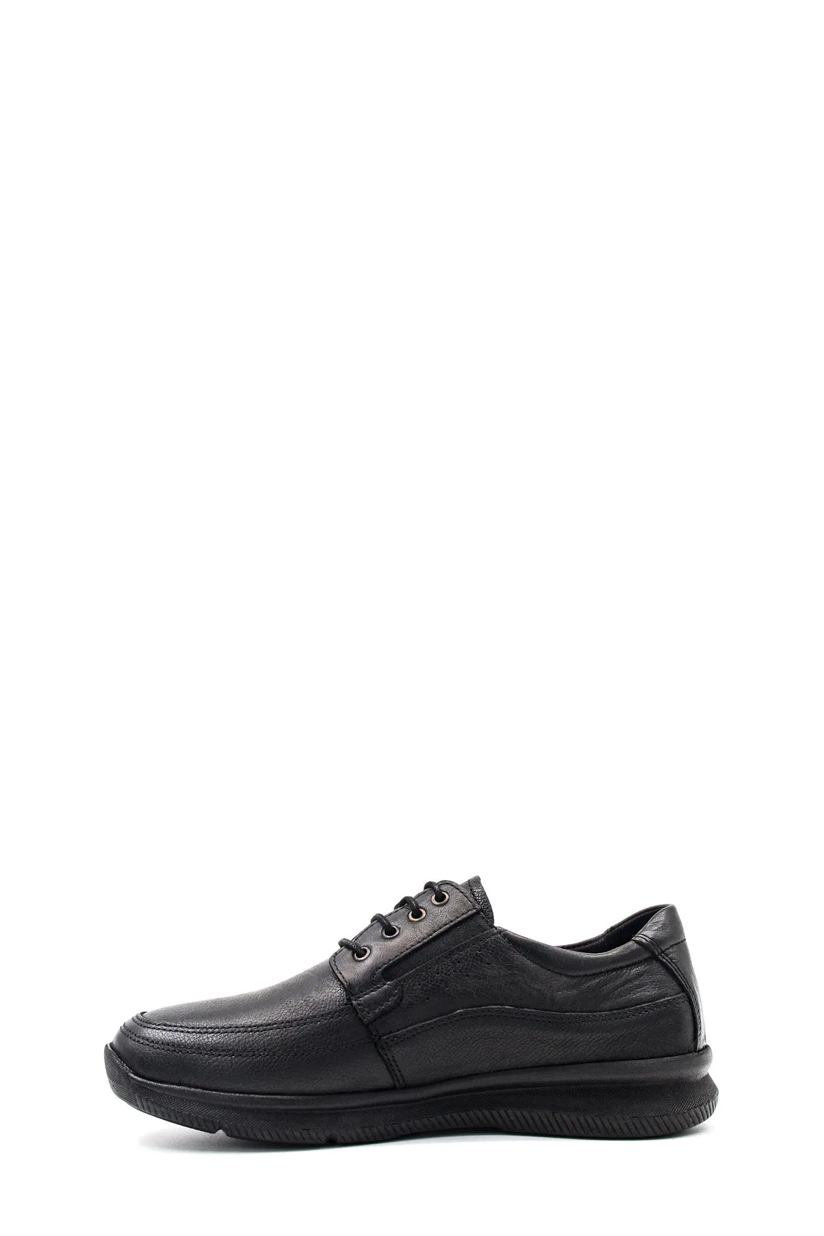 Men's Black Leather Casual Shoes-Wessi