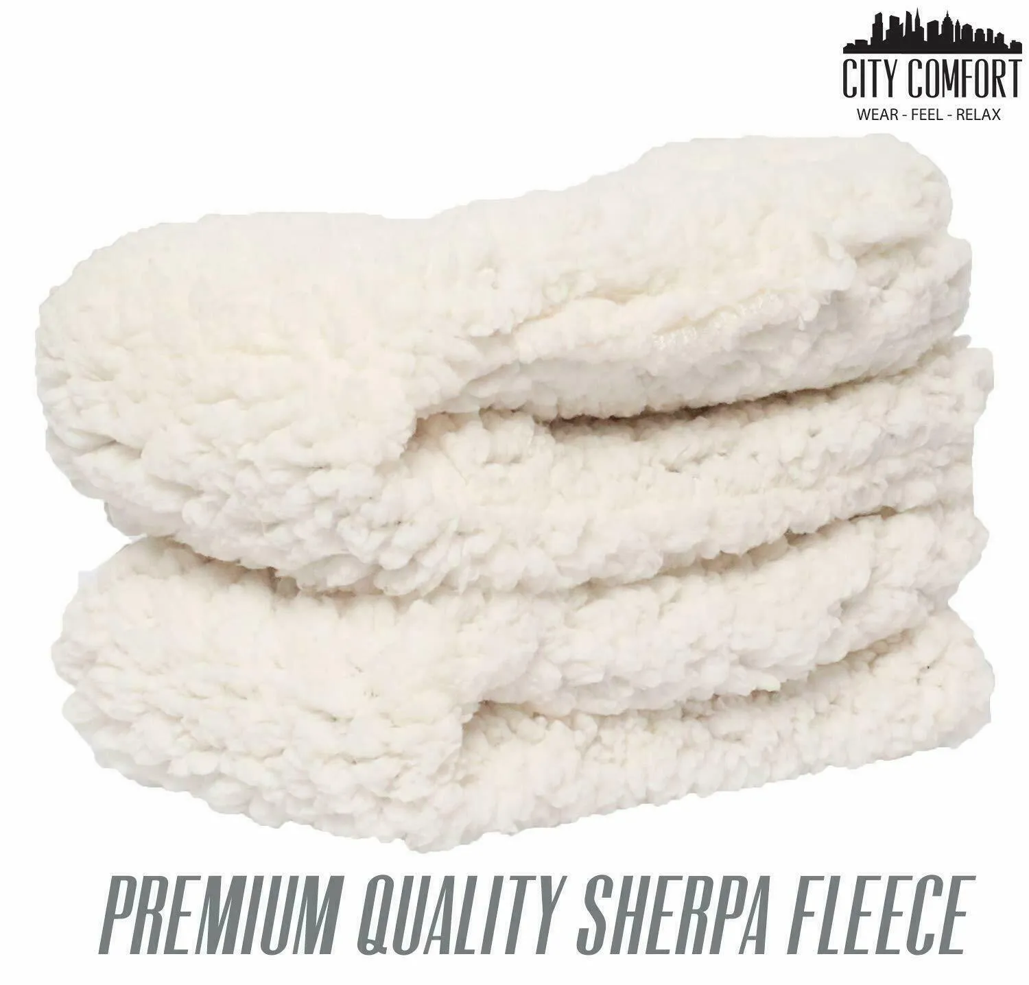 Mens Slipper Socks Bed Socks for Men with Sherpa Wool Non Slip