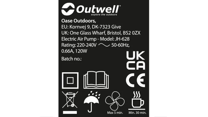 Outwell Flock Airbed Superior Double with Built In Pump