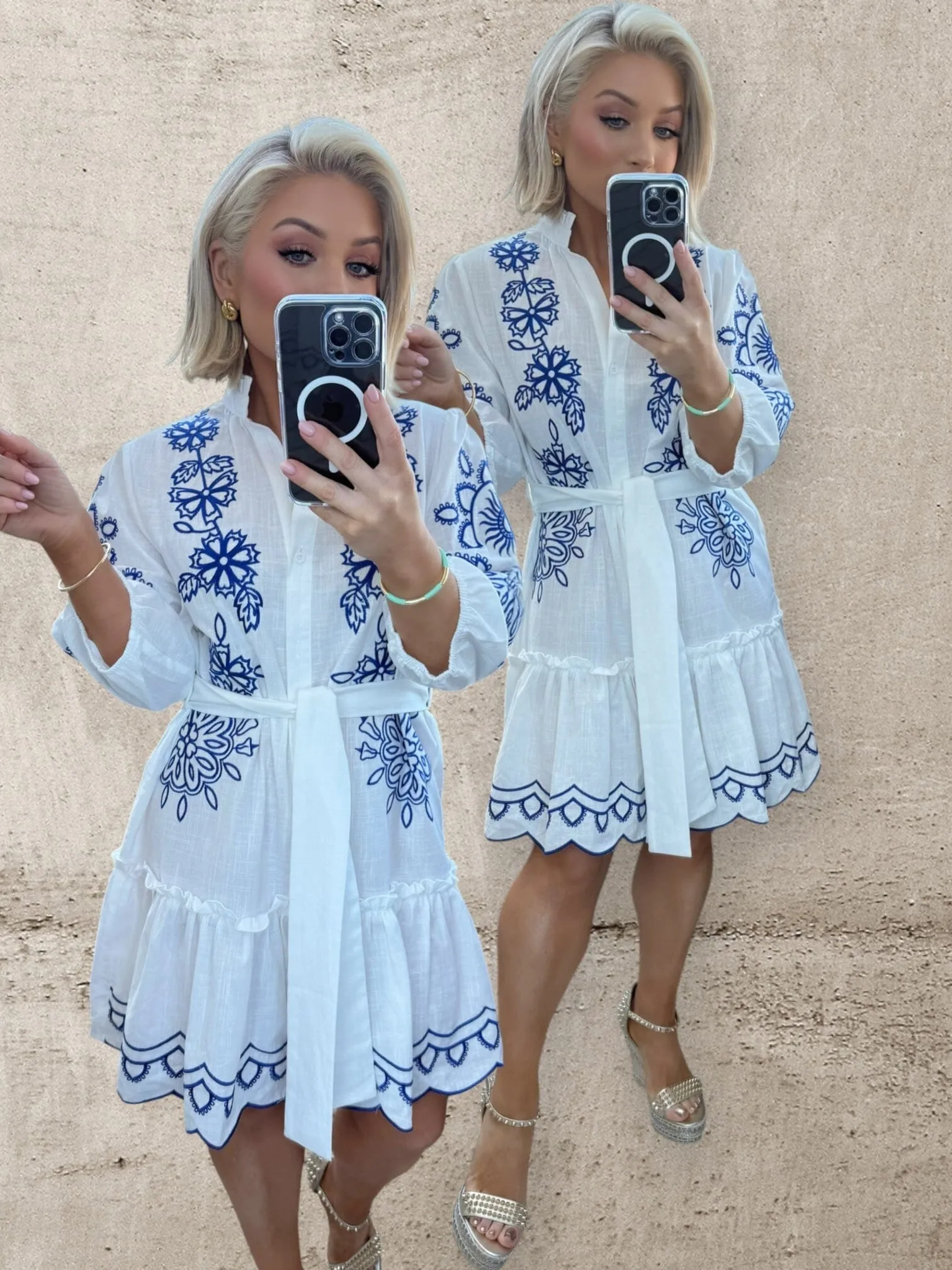 SANTORINI BREEZE SHIRT DRESS