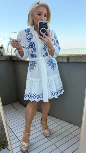 SANTORINI BREEZE SHIRT DRESS