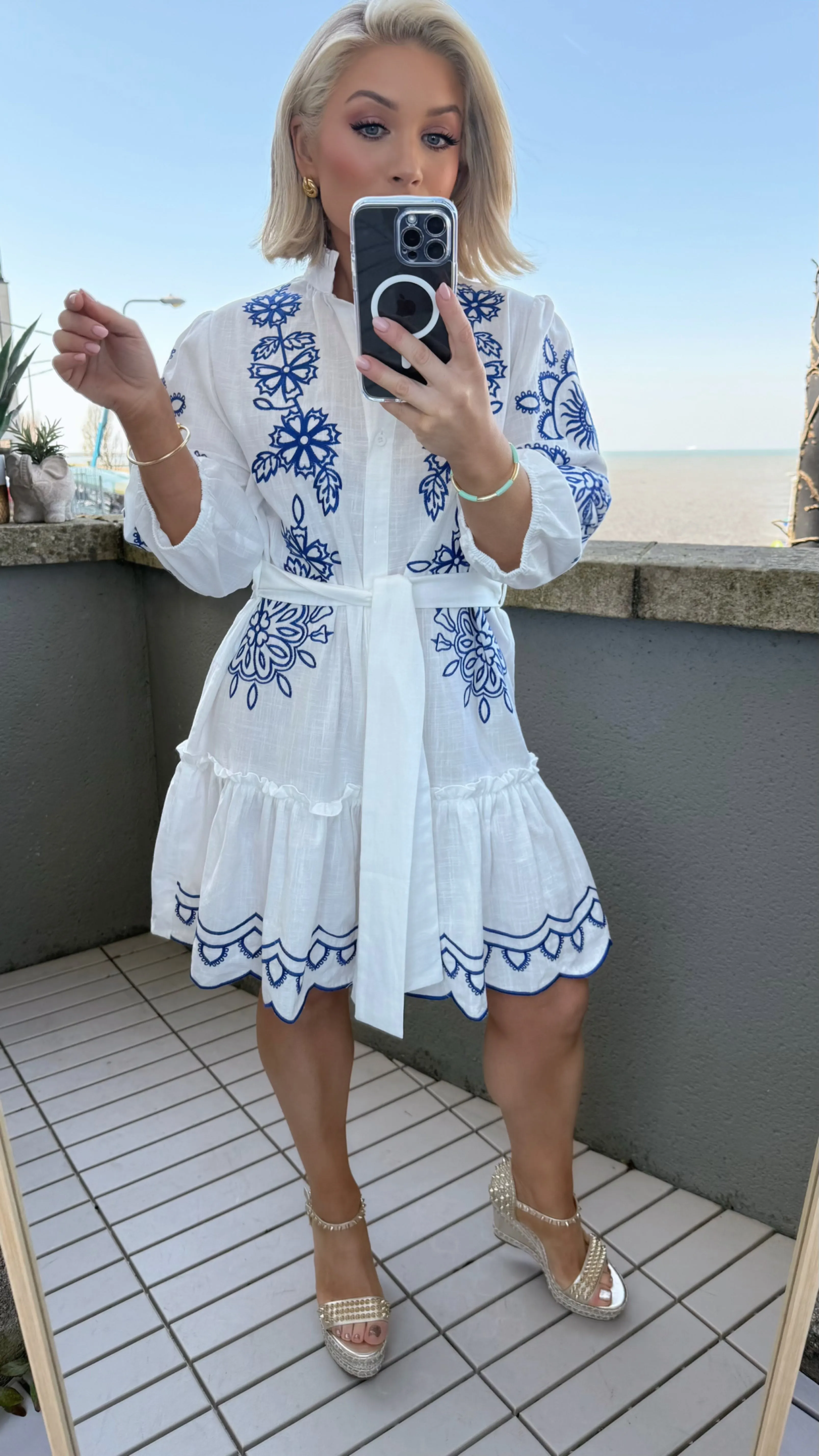 SANTORINI BREEZE SHIRT DRESS