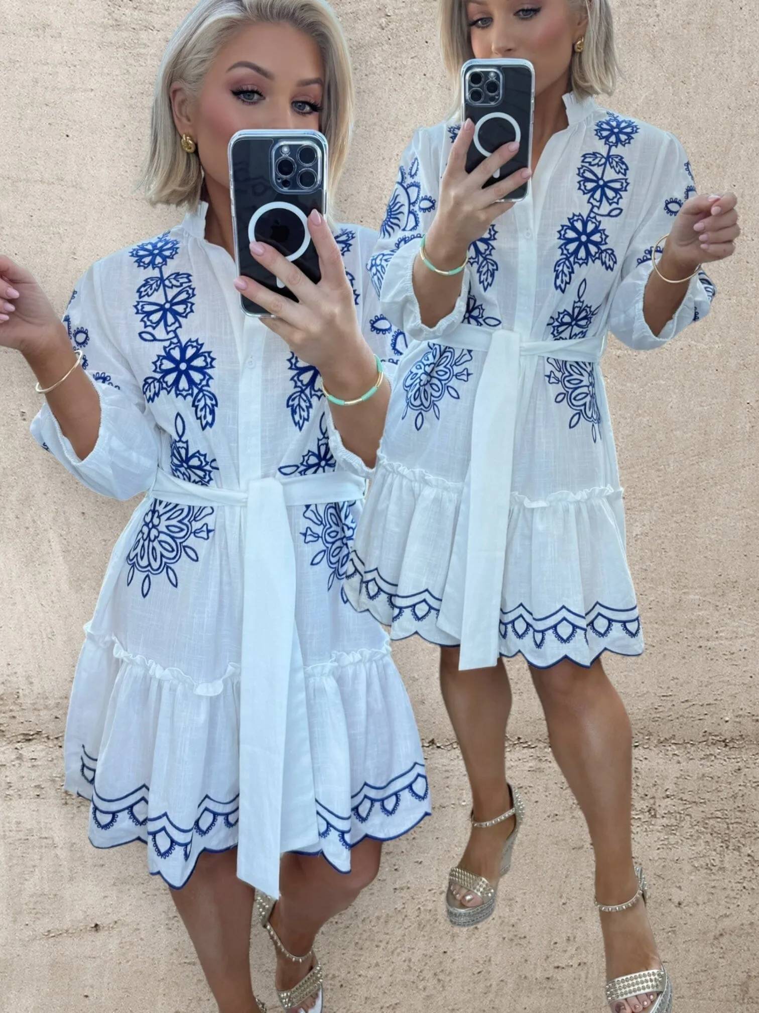 SANTORINI BREEZE SHIRT DRESS