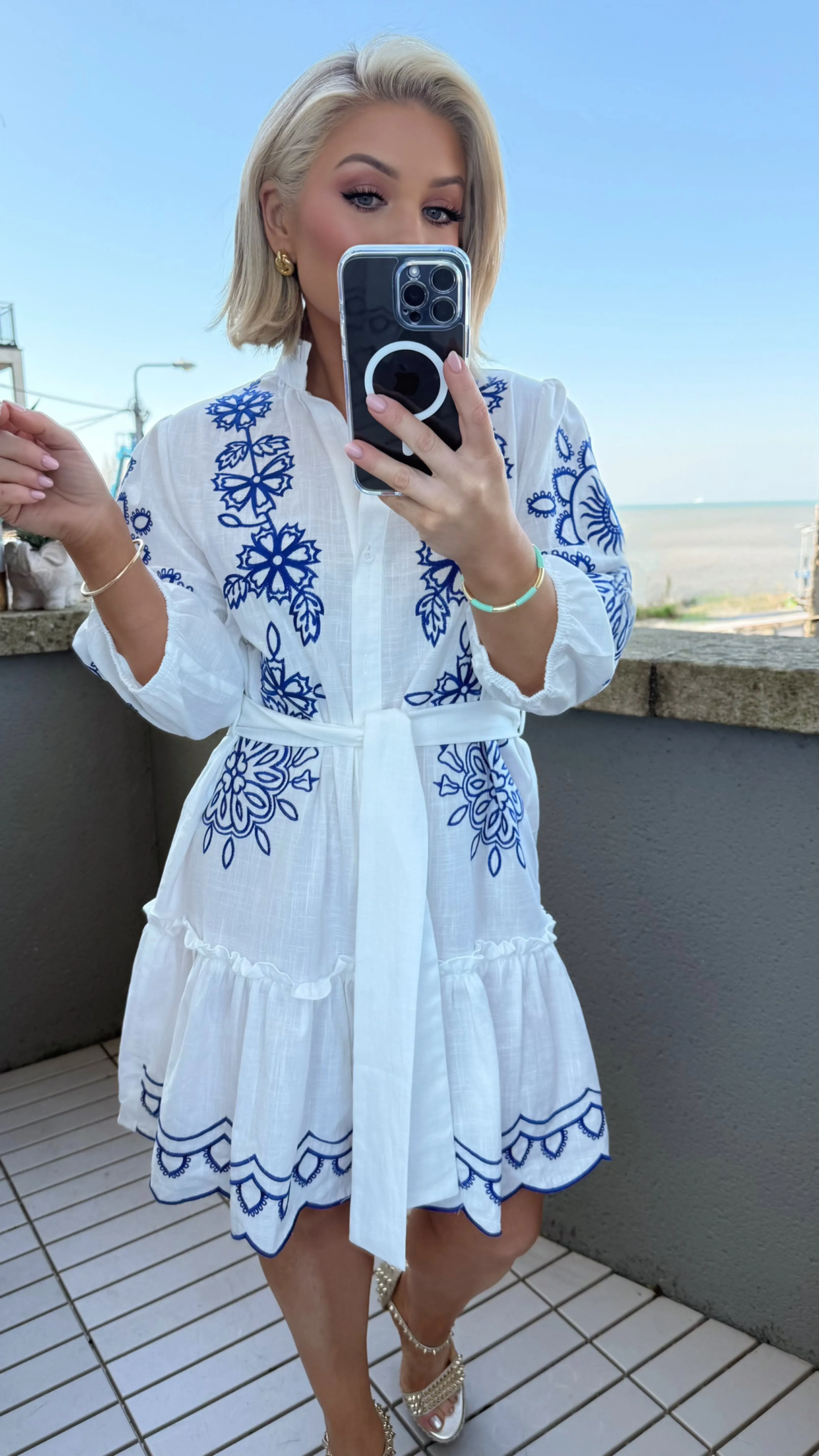 SANTORINI BREEZE SHIRT DRESS