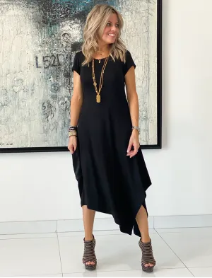 Short Sleeves Total Comfort Dress - Black