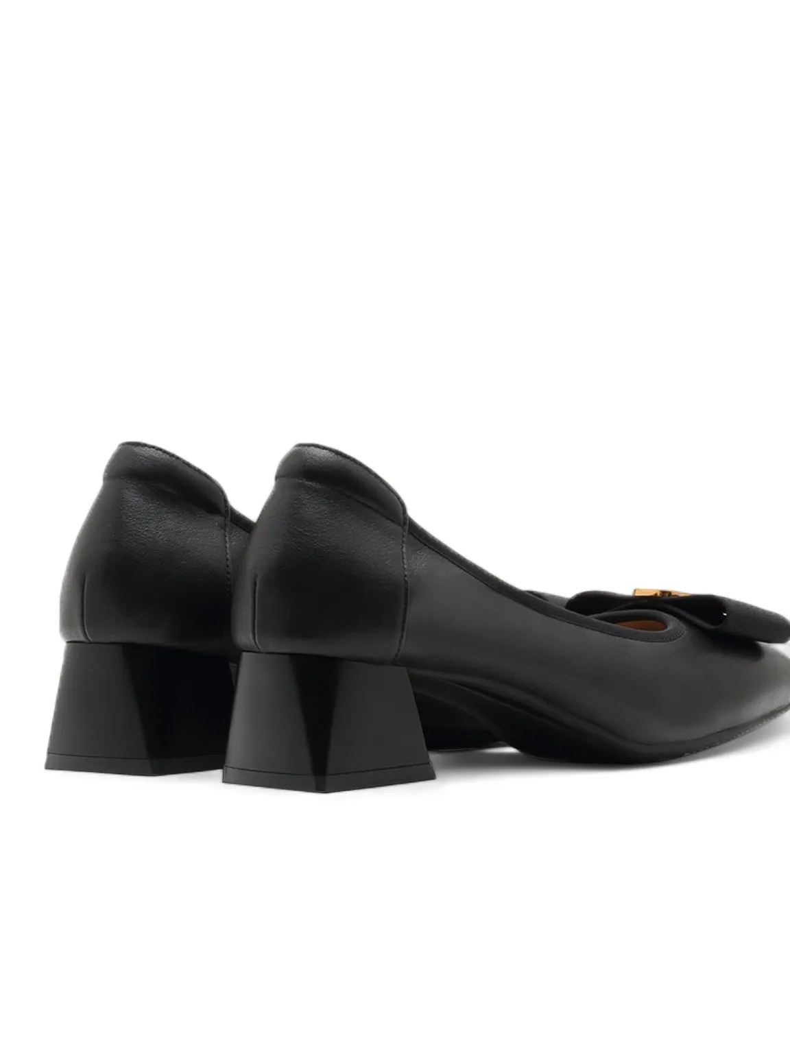 Signature Bow Square Block Heel Pumps