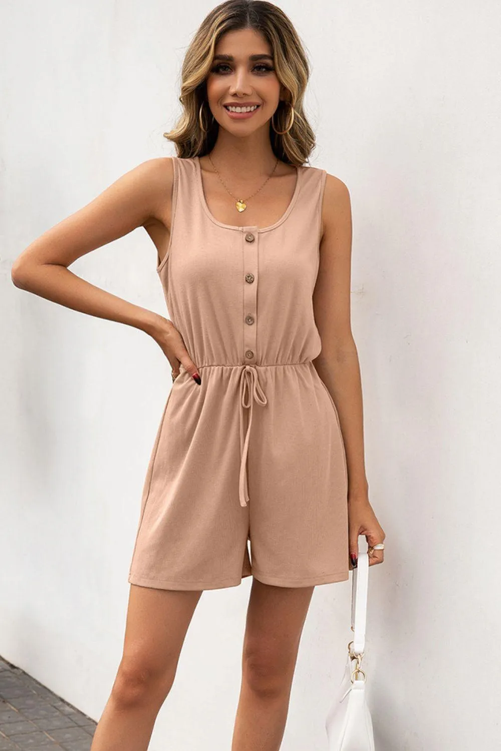Simple And Calm Cap Sleeve Romper