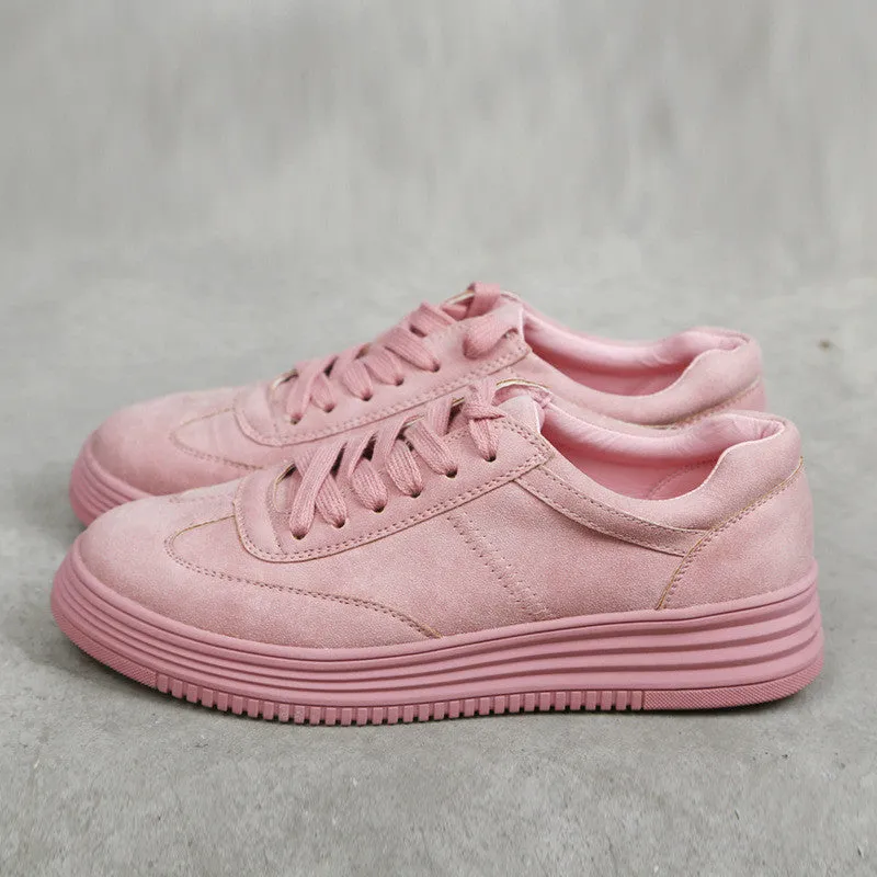 Simple Fashion Increased Lace Up Thin Sneakers