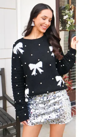 Simple Pleasures Pearl Embellished Sweater