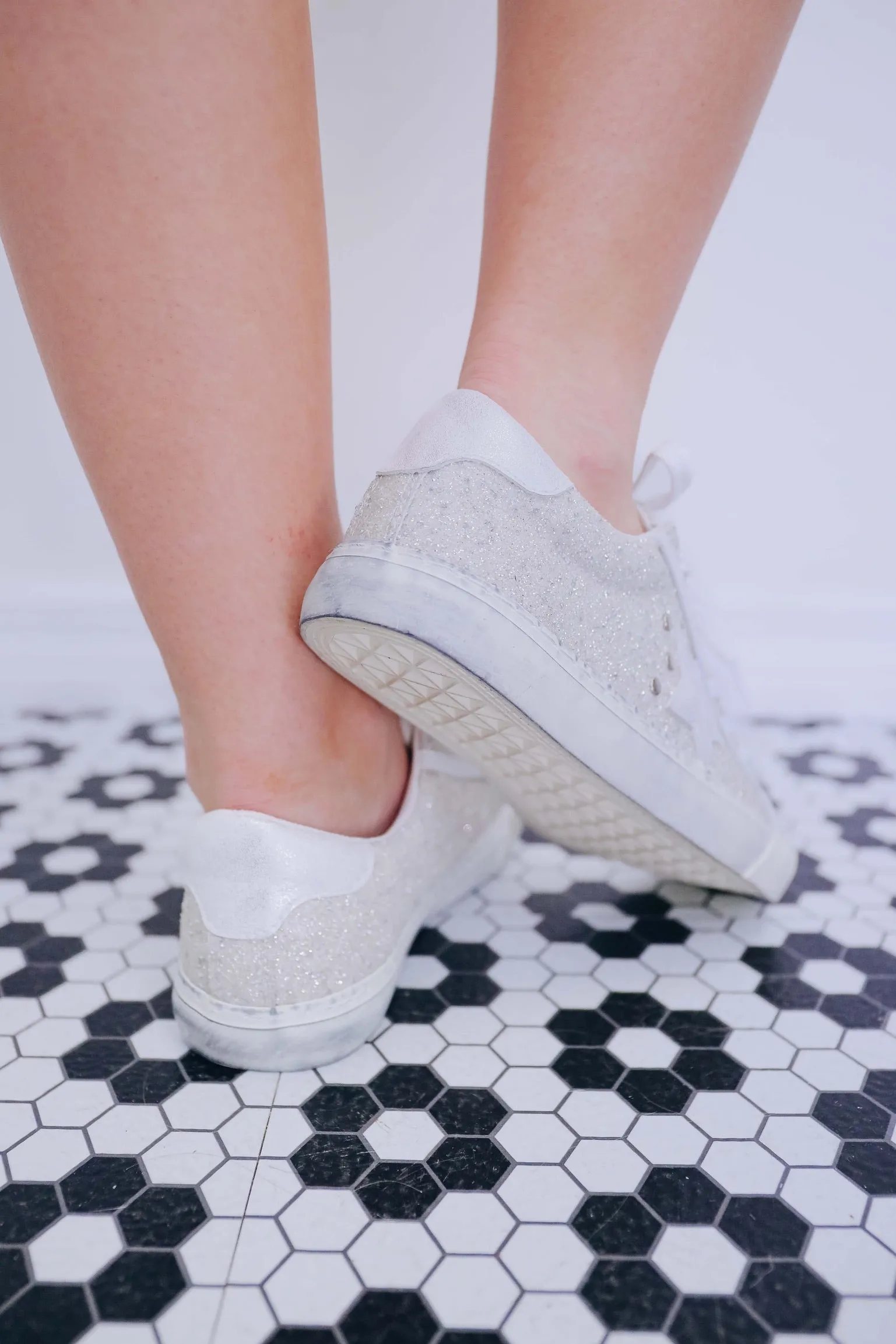 Super Star Glitter Sneaker By Corky's - Off White
