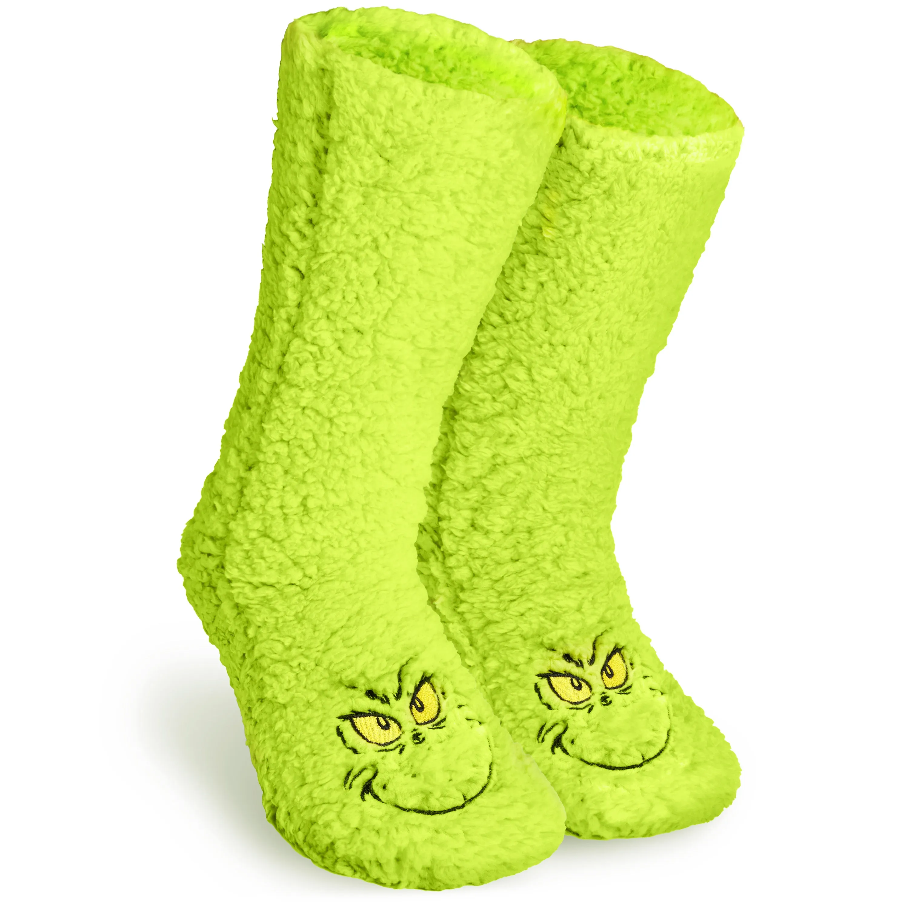The Grinch Slipper Socks for Women Men Teens, Soft Fluffy Socks Warm Winter Bed Socks Non Slip Funny Festive Stocking Filler Xmas Secret Santa Gifts
