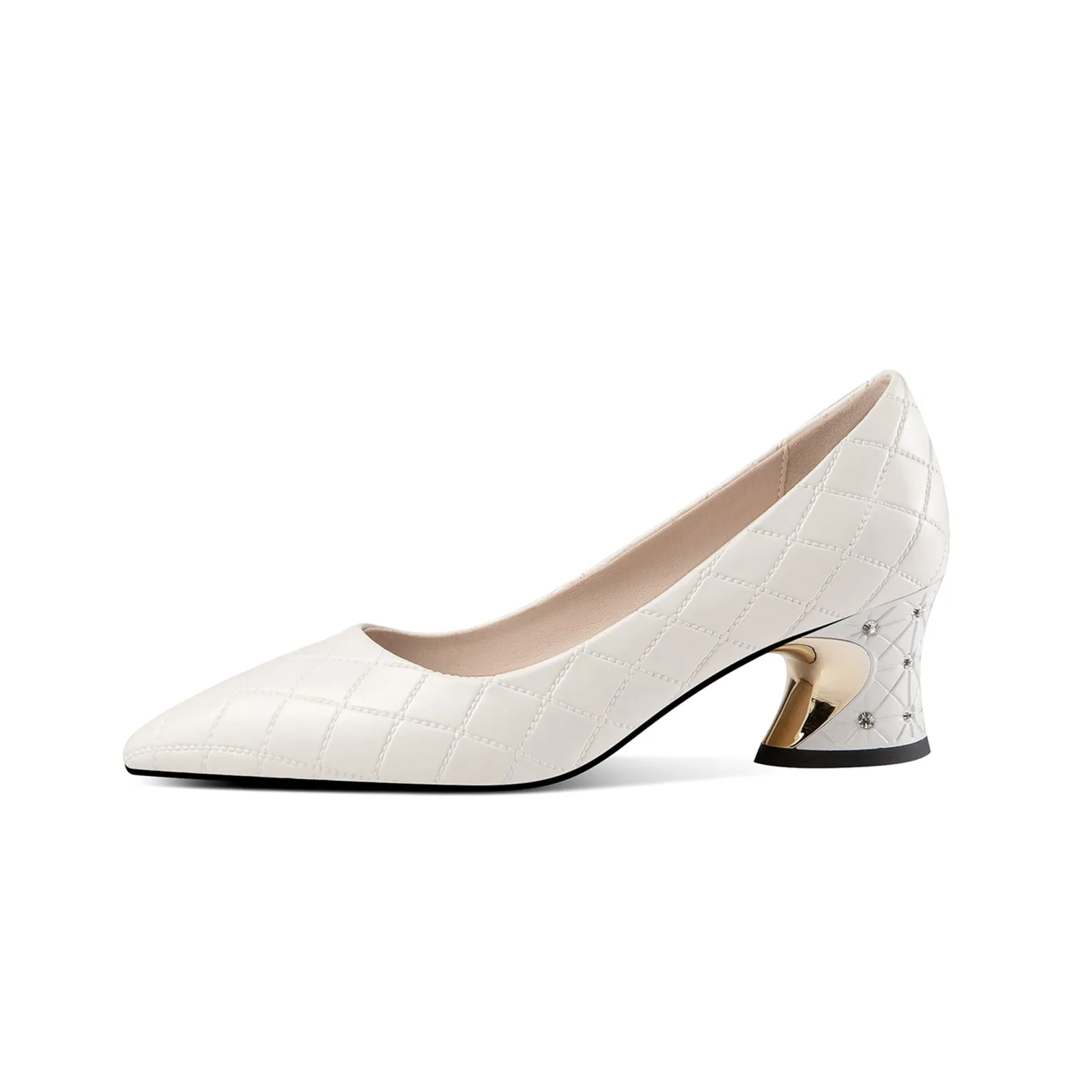 TinaCus Pointed Toe Women's Genuine Leather Handmade Slip On Pumps