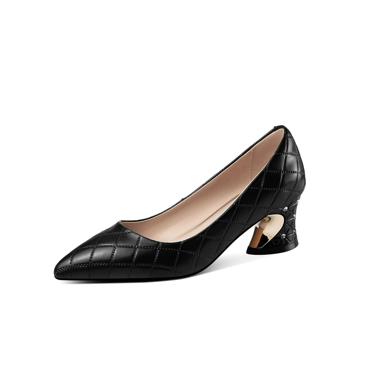 TinaCus Pointed Toe Women's Genuine Leather Handmade Slip On Pumps