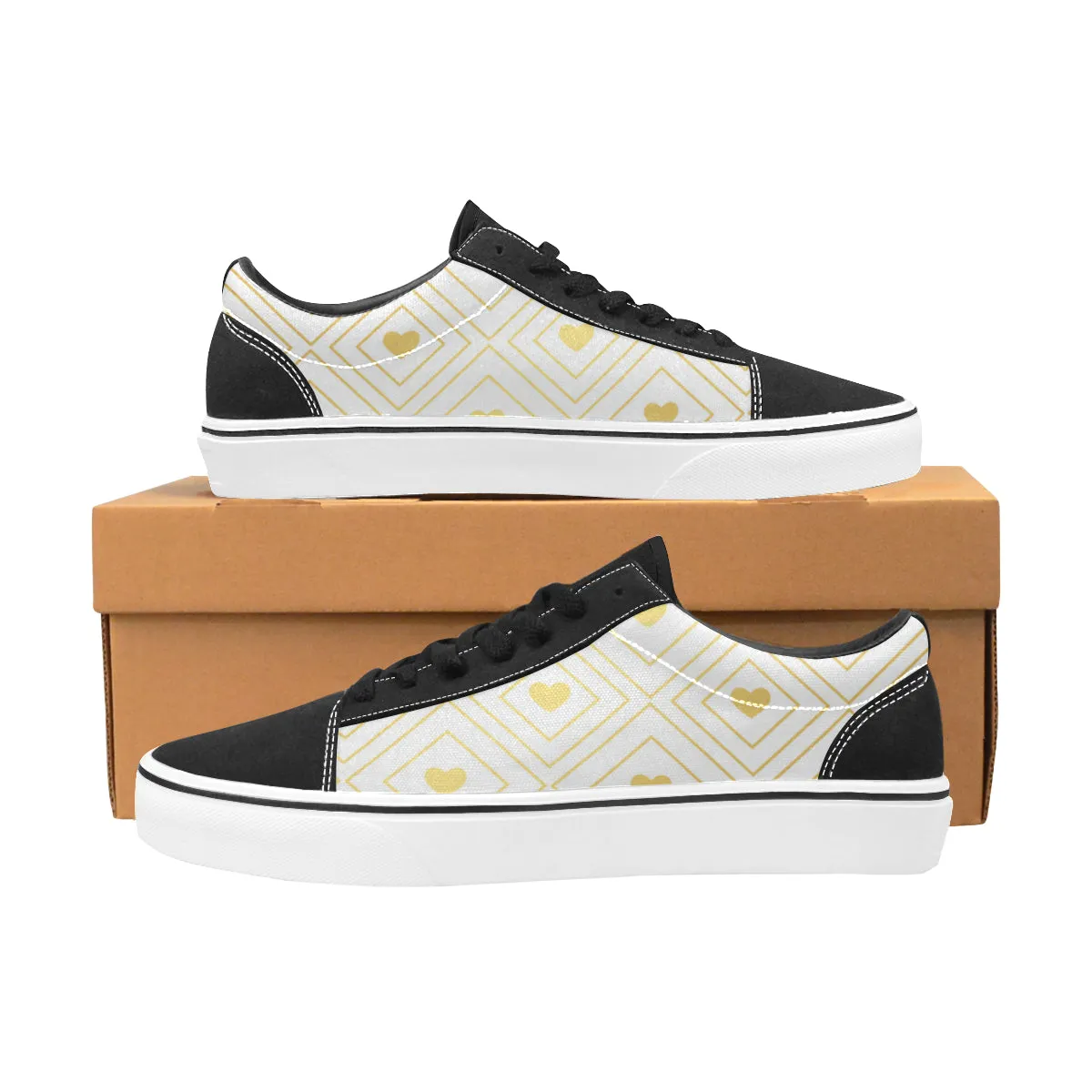 Titre : Sneakers Femme Élégance Cœur Géométrie Basse